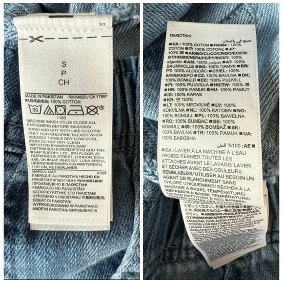 Gap NWT Denim Easy Cargo Joggers Medium Indigo Drawstring Cropped Pants Small - Picture 13 of 15